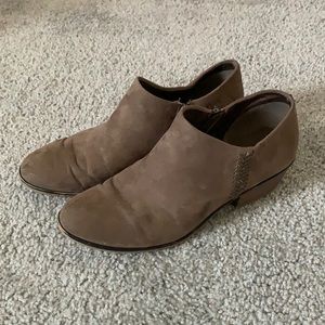Taupe Ankle Boots with Zipper
